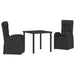 Scaune de grădină înclinabile 3 pcs Negru 80 x 80 x 73 cm - WALTI WALTI