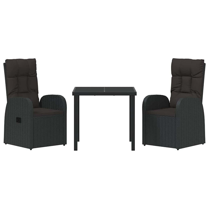 Scaune de grădină înclinabile 3 pcs Negru 80 x 80 x 73 cm - WALTI WALTI
