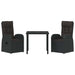 Scaune de grădină înclinabile 3 pcs Negru 80 x 80 x 73 cm - WALTI WALTI