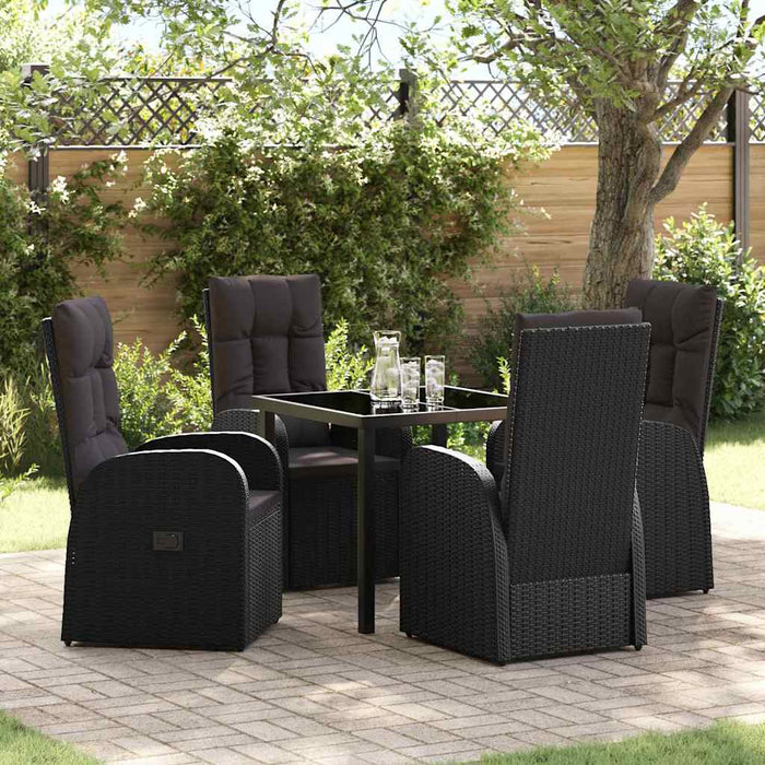 Scaune reclinabile de grădină 5 pcs Negru 80 x 80 x 73 cm - WALTI WALTI