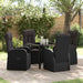 Scaune reclinabile de grădină 5 pcs Negru 80 x 80 x 73 cm - WALTI WALTI