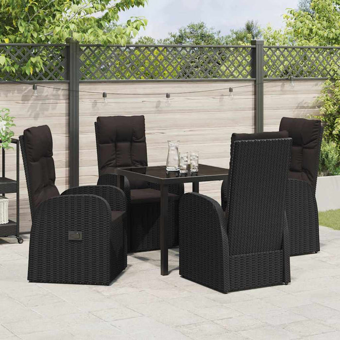 Scaune reclinabile de grădină 5 pcs Negru 80 x 80 x 73 cm - WALTI WALTI