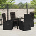 Scaune reclinabile de grădină 5 pcs Negru 80 x 80 x 73 cm - WALTI WALTI