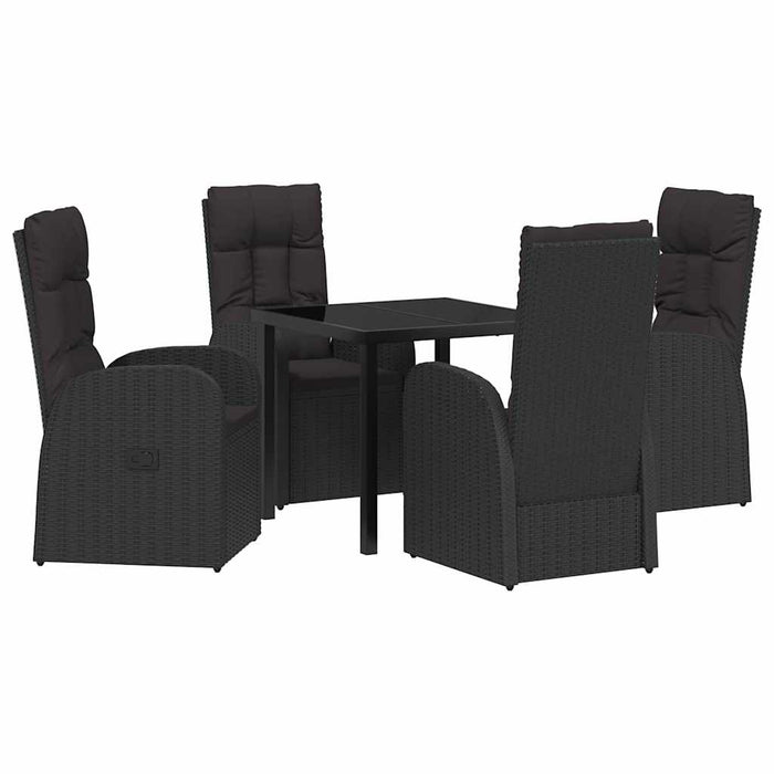 Scaune reclinabile de grădină 5 pcs Negru 80 x 80 x 73 cm - WALTI WALTI