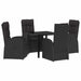 Scaune reclinabile de grădină 5 pcs Negru 80 x 80 x 73 cm - WALTI WALTI