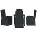 Scaune reclinabile de grădină 5 pcs Negru 80 x 80 x 73 cm - WALTI WALTI