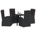 Scaune reclinabile de grădină 5 pcs Negru 80 x 80 x 73 cm - WALTI WALTI