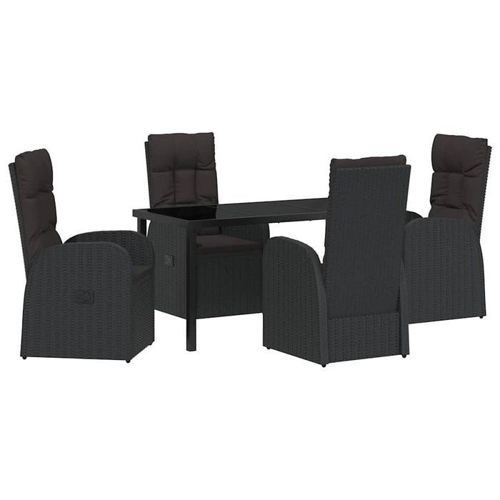 Scaune de grădină reclinabile 5 pcs Negru 140 x 70 x 73 cm - WALTI WALTI