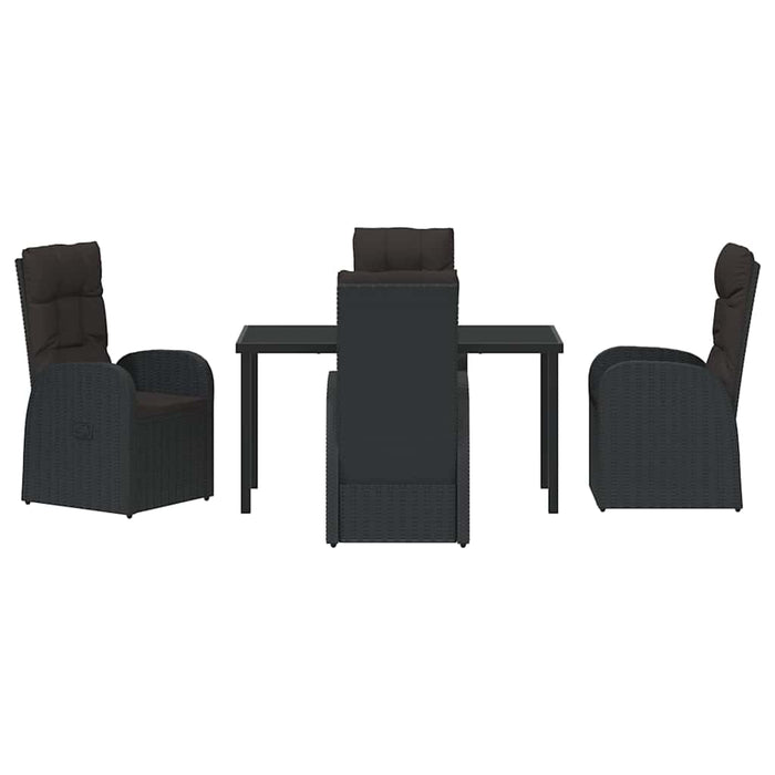 Scaune de grădină reclinabile 5 pcs Negru 140 x 70 x 73 cm - WALTI WALTI
