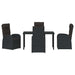 Scaune de grădină reclinabile 5 pcs Negru 140 x 70 x 73 cm - WALTI WALTI
