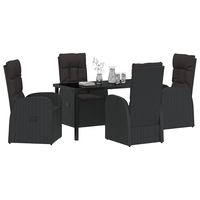 Scaune de grădină reclinabile 5 pcs Negru 140 x 70 x 73 cm - WALTI WALTI