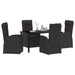 Scaune de grădină reclinabile 5 pcs Negru 140 x 70 x 73 cm - WALTI WALTI