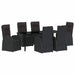 Set de masă pentru grădină cu pernă 7 pcs Negru poliratan - WALTI WALTI