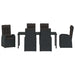 Set de masă pentru grădină cu pernă 7 pcs Negru poliratan - WALTI WALTI