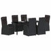 Set de masă pentru grădină cu pernă 7 pcs Negru poliratan - WALTI WALTI