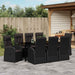 Set de masă pentru grădină cu pernă 9 pcs Negru poliratan - WALTI WALTI