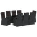 Set de masă pentru grădină cu pernă 9 pcs Negru poliratan - WALTI WALTI