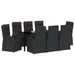 Set de masă pentru grădină cu pernă 9 pcs Negru poliratan - WALTI WALTI