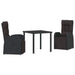 Scaune de grădină cu spătar înclinat cu pernă 3 pcs Negru - WALTI WALTI