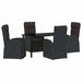 Set de masă pentru grădină cu pernă 5 pcs Negru poliratan - WALTI WALTI