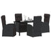 Set de masă pentru grădină cu pernă 5 pcs Negru poliratan - WALTI WALTI