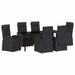 Set de masă pentru grădină cu pernă 7 pcs Negru poliratan - WALTI WALTI