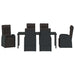 Set de masă pentru grădină cu pernă 7 pcs Negru poliratan - WALTI WALTI