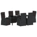 Set de masă pentru grădină cu pernă 7 pcs Negru poliratan - WALTI WALTI