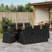 Set de masă pentru grădină cu pernă 9 pcs Negru poliratan - WALTI WALTI