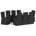 Set de masă pentru grădină cu pernă 9 pcs Negru poliratan - WALTI WALTI