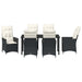 Set de masă pentru grădină cu pernă 7 pcs Negru poliratan - WALTI WALTI