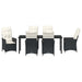 Set de masă pentru grădină cu pernă 7 pcs Negru poliratan - WALTI WALTI