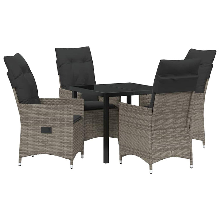 Set de masă pentru grădină cu pernă 5 pcs Gri Rattan poli - WALTI WALTI