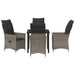 Set de masă pentru grădină cu pernă 5 pcs Gri Rattan poli - WALTI WALTI
