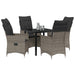 Set de masă pentru grădină cu pernă 5 pcs Gri Rattan poli - WALTI WALTI