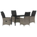 Set de masă pentru grădină cu pernă 5 pcs Gri Rattan poli - WALTI WALTI