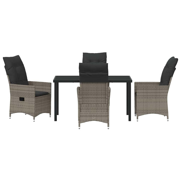Set de masă pentru grădină cu pernă 5 pcs Gri Rattan poli - WALTI WALTI