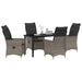 Set de masă pentru grădină cu pernă 5 pcs Gri Rattan poli - WALTI WALTI