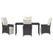 Set de masă pentru grădină cu pernă 5 pcs Negru poliratan - WALTI WALTI