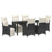 Set de masă pentru grădină cu pernă 7 pcs Negru poliratan - WALTI WALTI