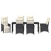 Set de masă pentru grădină cu pernă 7 pcs Negru poliratan - WALTI WALTI