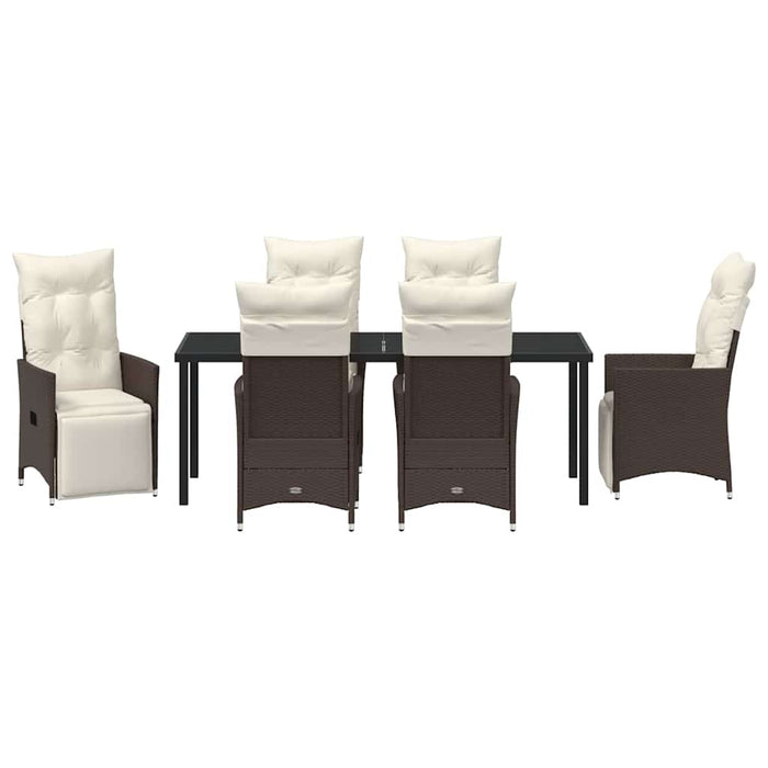 Set de masă pentru grădină cu pernă 7 pcs Maro poliratan - WALTI WALTI