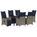 Set de masă și scaune cu pernă 7 pcs Gri Ratan PE - WALTI WALTI