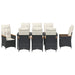 Set de masă pentru grădină cu pernă 9 pcs Negru poliratan - WALTI WALTI