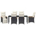 Set de masă pentru grădină cu pernă 7 pcs Negru poliratan - WALTI WALTI