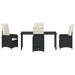 Set de masă pentru grădină cu pernă 5 pcs Negru poliratan - WALTI WALTI