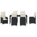 Set de masă pentru grădină cu pernă 7 pcs Negru poliratan - WALTI WALTI