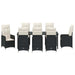 Set de masă pentru grădină cu pernă 9 pcs Negru poliratan - WALTI WALTI