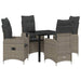 Set de masă pentru grădină cu pernă 5 pcs Gri Rattan poli - WALTI WALTI