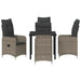 Set de masă pentru grădină cu pernă 5 pcs Gri Rattan poli - WALTI WALTI